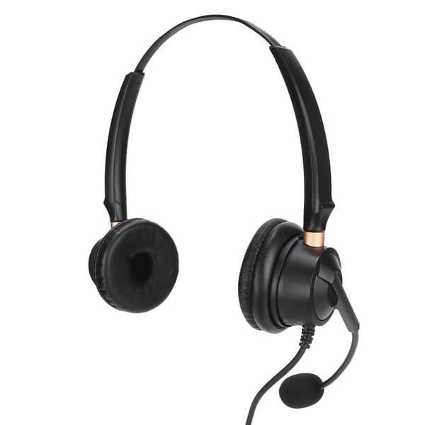 Telefonheadset Binaural kontortelefonheadset med mikrofon og lydkontrol