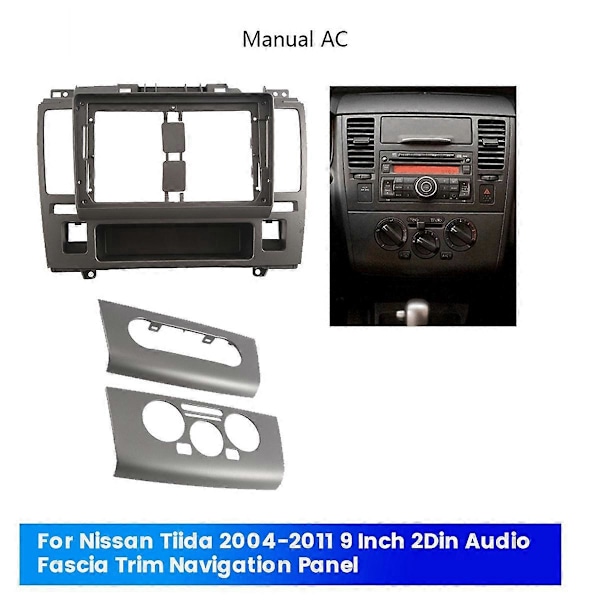 Instrumentbräda DVD 9 Tum 2Din Audio Fascia Panel För Tiida 04-11