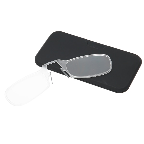 Bærbare Pince Nez-lesebriller Eldre Stilig klemnese Presbyopiske briller (+200 transparente farger)