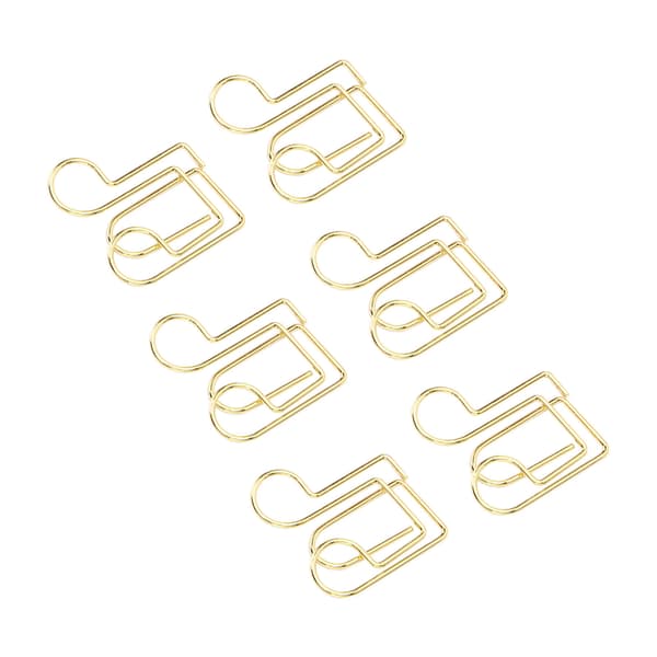 100 stk. formede papirclips forhindrer glidning søde dekorative metal små papirclips til dokument notesbog gylden node
