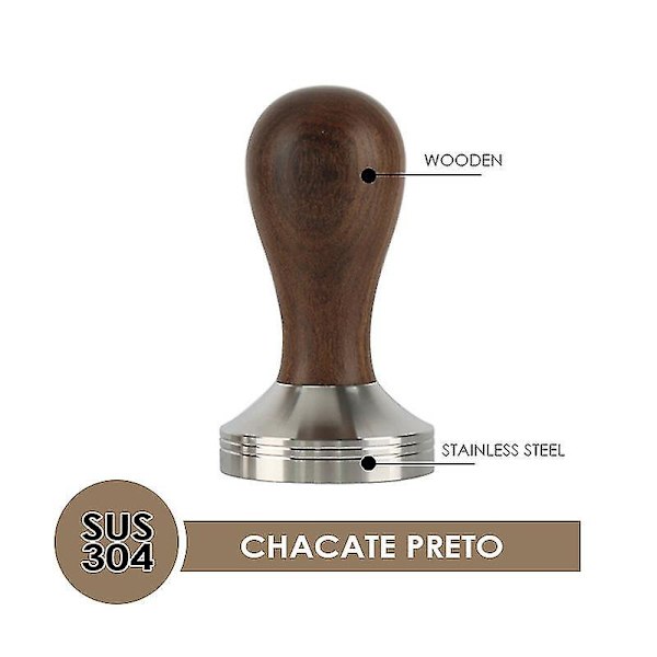 Kaffetamper i rostfritt stål 53mm Mörkbrun