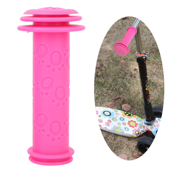 Barnas sykkel scooter styre anti-skli grep sykkel styre grep (rosa rød)