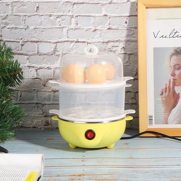 Husholdnings Mini Dobbeltlags Eggkoker Eggkokemaskin Kjøkkenutstyr EU-plugg 220V