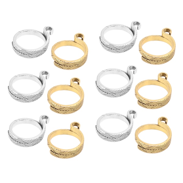 12 st Stickning Virkad Loop Ring Legering Justerbar Garn Guide Finger Hållare Virk Ring