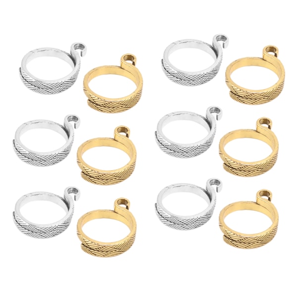 12 stk Strikke Hekle Loop Ring Legering Justerbar Garn Guide Finger Holder Hekle Ring