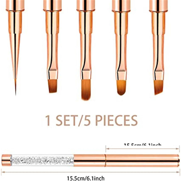 15 st Nail Art Penslar Set för DIY Ritning Måla (5 st)