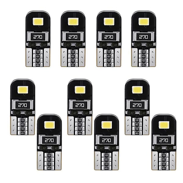 12V T10 LED Canbus pærer - Hvide indvendige kuppel- og nummerpladelys