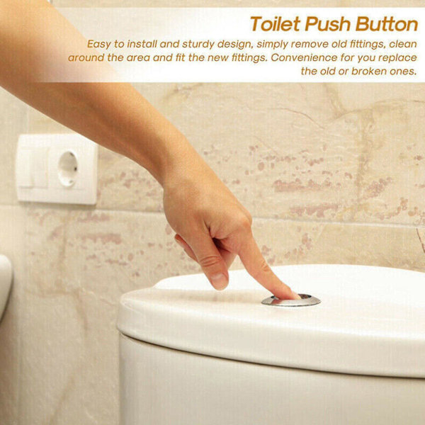 WC-istuimen painonappi, yksi huuhtelupainike, WC-vesisäiliön painike - B7