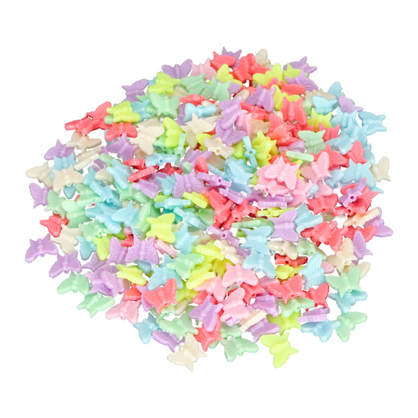300 stk sommerfuglperler i plast – Tilbehør til smykker, håndverk og hobby for barn