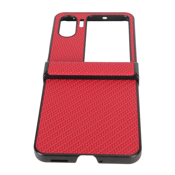 Phone case OPPO:lle Find N2 Flip Carbon Fiber Texture -taitettava matkapuhelimen muovinen case , punainen