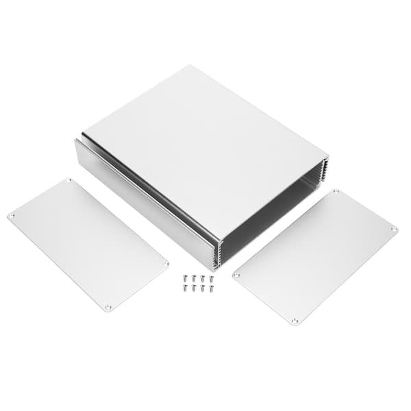 Projektlåda Kapsling Delad Typ Aluminiumlegeringshölje för Kretskort Industriell Utrustning Silver
