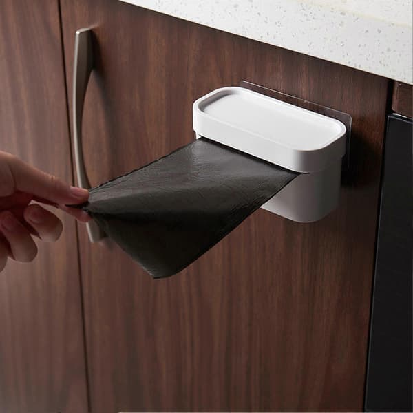 Storage Holder for Trash Bags, Plastic Bag Holder for Home, Office, Hotel, Dorm White