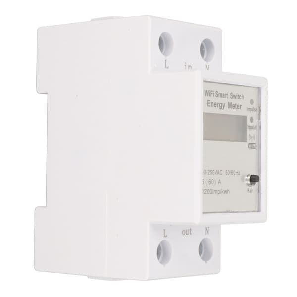 WiFi elmåler LCD-display Watt-time-måler APP-kontrol Smart Switch Energimonitor 90-250VAC