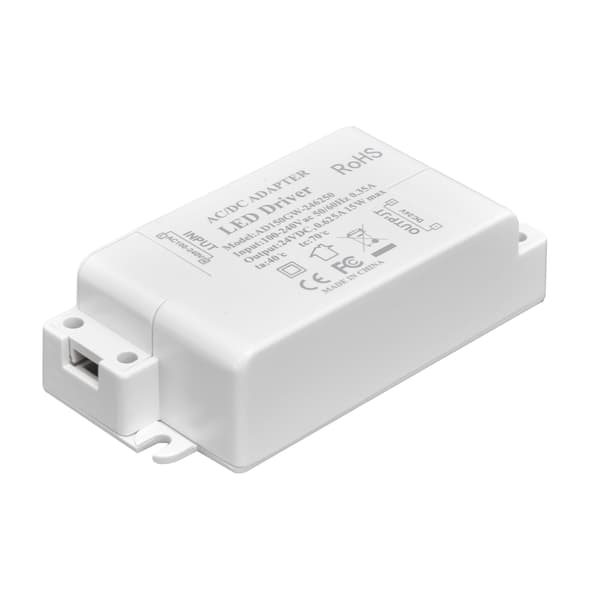 LED Driver DC24V 0.625A 15W DIY Lampe Lavspændings LED Driver Transformer AC 100‑240V
