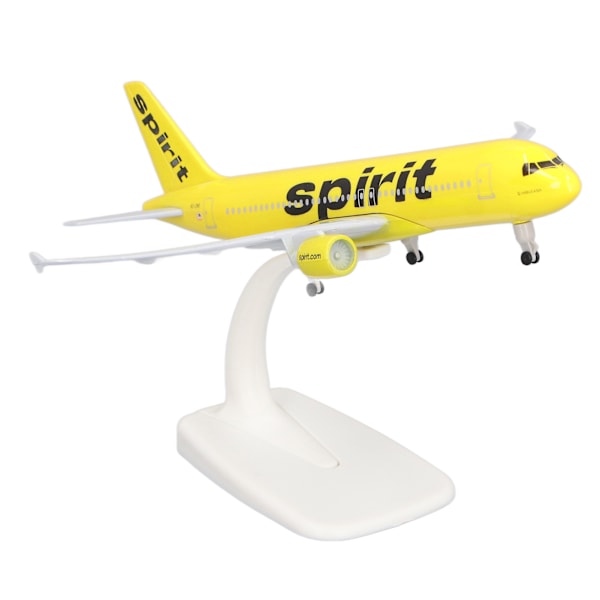 320 Alloy Plane Modell Hög Stimulering Flygplan Dekoration Modell med Display Bas Gul Vit