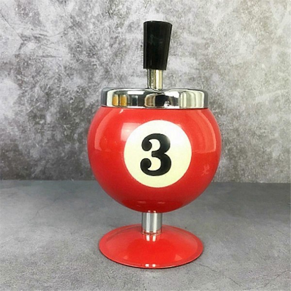 Pool Billiard Ball Design Askebæger Bærbart Metal Askebæger, Sort, Nr. 8