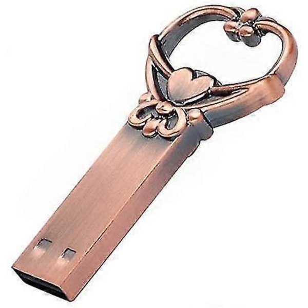 Kärleksknut USB-minne Hjärtformat USB-minne Metall Zip Drive Retro Födelsedag Bröllopspresent Datalagring Fotopinne För Familj, Barn, Vänner, Student