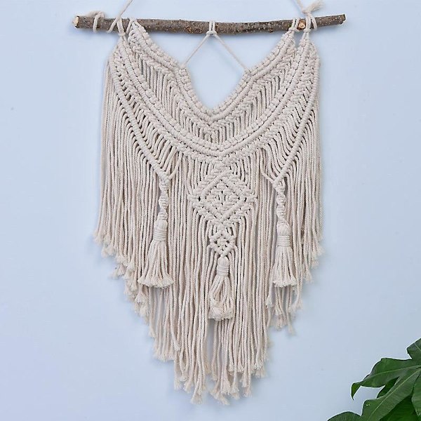 1 st Macramé Väggbonad, Väggdekoration Handvävd Väggtapet Inomhus Utomhus Bröllop Vardagsrum Sovrum Dekor (Beige)