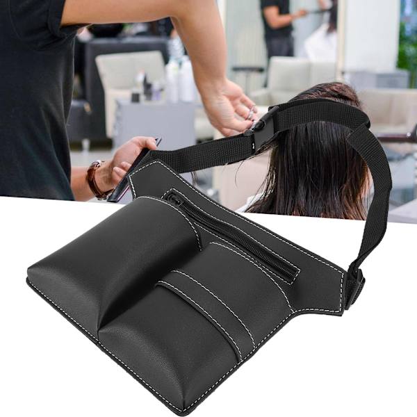 Frisör Barber Saxklämmor Frisör Holster Väska Hållare Väska PU Läder(Svart)