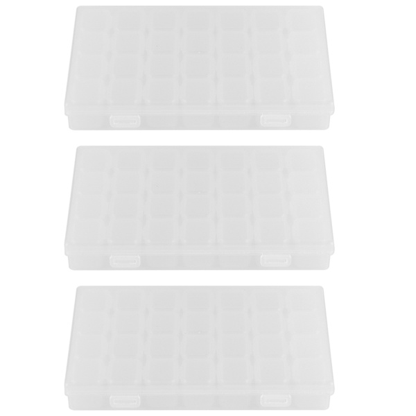 3Set 28Slots Diamanter Målning Boxar Organizer Diamanter Broderi Tillbehör för DIY Konst Hantverk Sömnad
