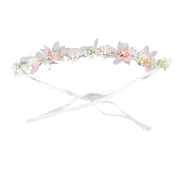 Bride Head Garland Handgjord utsökt huvudbonad Brudblommigt pannband för bröllopsfest