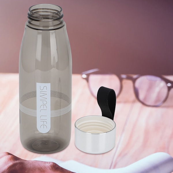 Bärbar enkel vattenflaska för utomhus- och inomhusbruk, rymdflaska, 480 ml (grå)