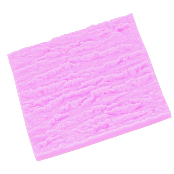 Trädbark Textur Silikonform Tårtfondant Spetsform Avtrycksmatta Dekorationsmaterial Rosa
