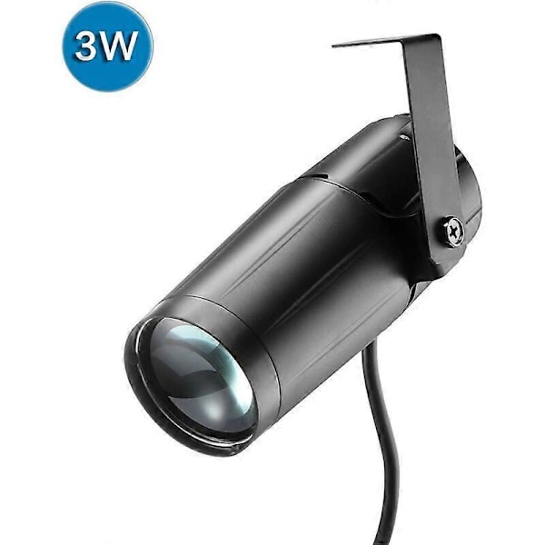 3W Spotlight Hvit LED Flomlys Beam Pinspot Lys Sterkt Spot Show DJ Disco Effekt Belysning Scene Lampe på KTV Bar Club Party EU Plugg