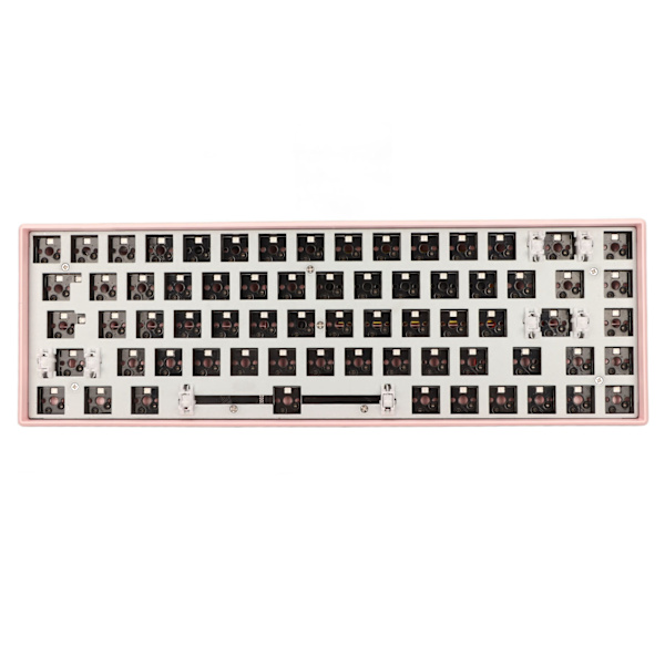 68 Keys Mekaniskt Tangentbord DIY Kit med RGB 5V DC Stöd Trådlöst 2.4G Typ C Trådbunden Bluetooth 3.0 5.0 Hot Swap Tangentbord för IOS Pink