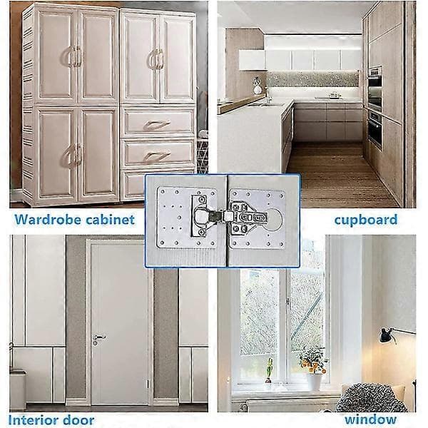 10 pcs. Cabinet Hinge Repair Plate, Kitchen Cabinet Door Hinge, Mounting Plate with Holes, Flat Fixing