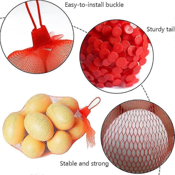 Genanvendelig Netpose, 200 Styk Nylon Mesh Grøntsagsnetpose, Frugt- og Grøntsagsemballagenet, Til Æggenetpose, Frugtnetpose