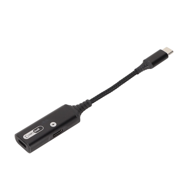 Dubbel Type C hörlursadapter stöder 60W PD QC snabbladdningsenhet USB C hörlursuttagsadapter för hörlurar