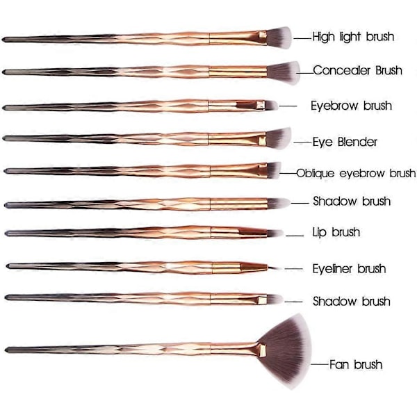 Pakke med 20 stk. kosmetiske øjenskygge svampe eyeliner øjenbryn læbe næse foundation pudder makeup børstesæt