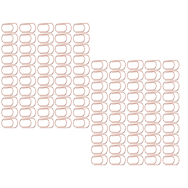 100 stk. Papirclips Guld Sød Unik Form Letvægts Bærbar galvaniseringsproces Metal Papirclips med Opbevaringsboks Stor Størrelse