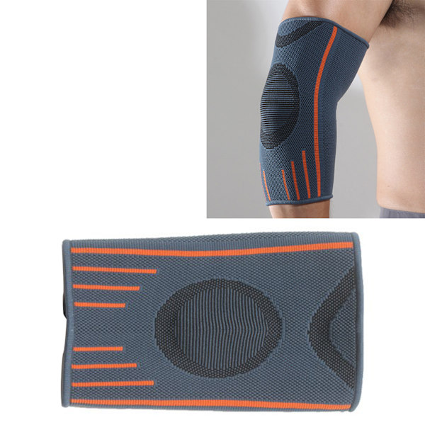 Armbågsskydd Nylon Tjock Elastisk Grå Orange Armbågsskydd för Utomhussporter Basketboll XL