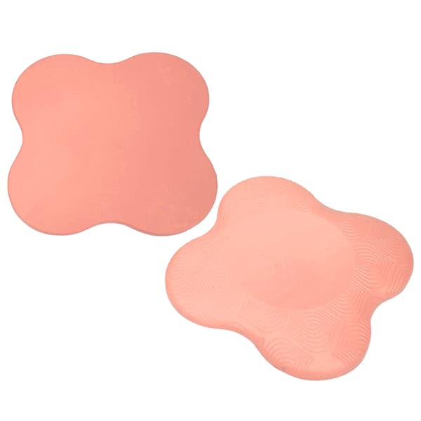 2 st Yoga Träning Knä & Armbåge Skydd PU Kudde Övningsmattor Dubbelsidig Halksäker (Rosa)