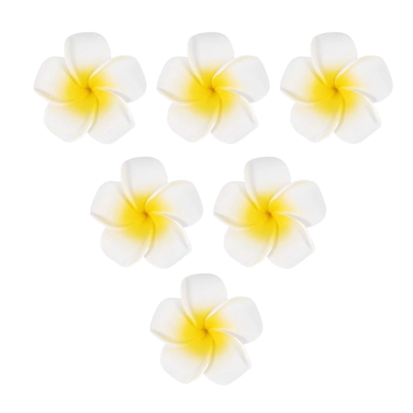 100 stk. hvide Hawaiian Frangipani kunstige Plumeria blomster i skum