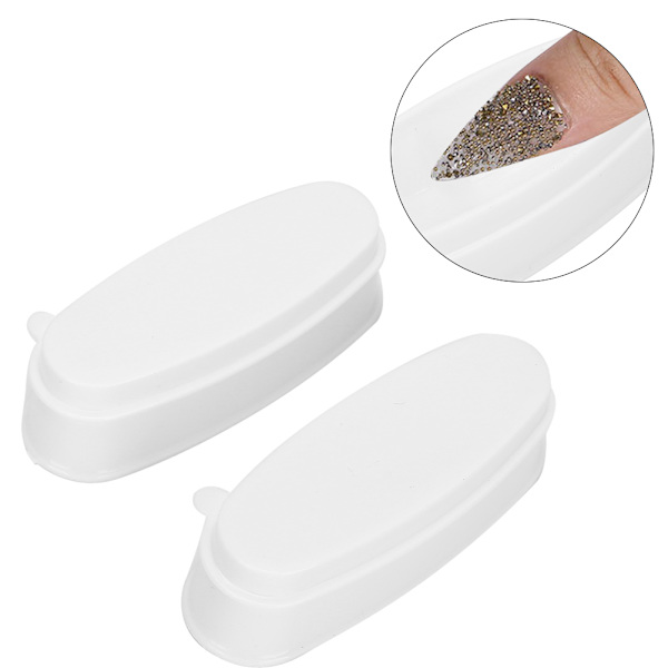 2st Nageldoppningspulverbricka Nageldoppbehållare DIY Nail Art Tools Tillbehör