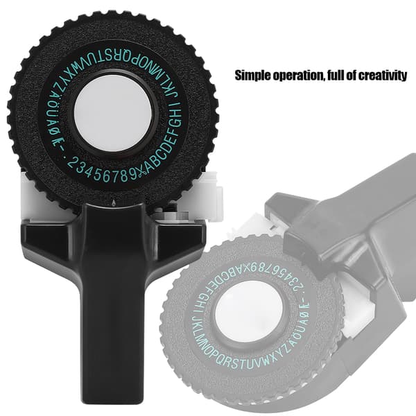 Mini Manuel Tape Maker Dekorativ Farvet ABS 3D Prægningstape 9mm til Håndbog Sort