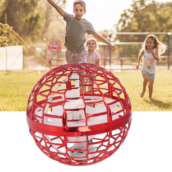 LED-lys flyvende boldlegetøj til børn, indendørs/udendørs roterende legetøj - perfekt fødselsdagsgave (rød) Red
