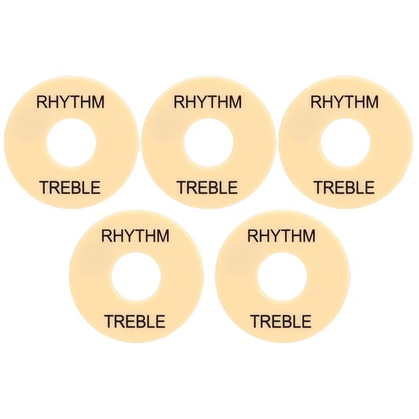 5 st. elgitarrswitchbricka i plast, tillbehör för musikinstrument, 44 mm diameter GN602 svart text