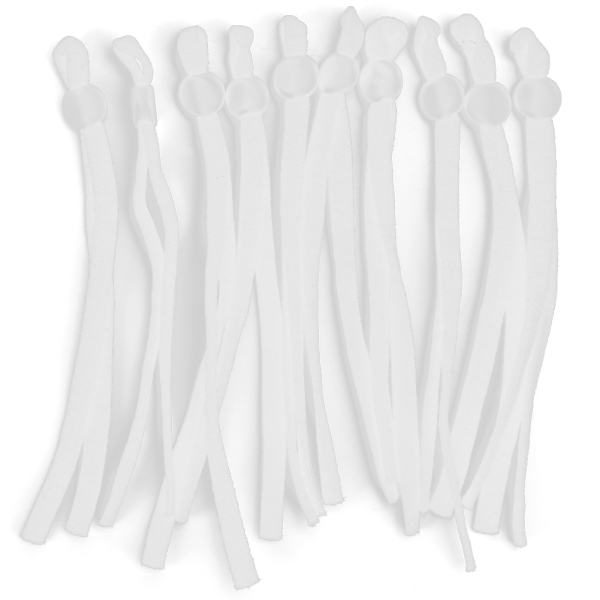200 st Elastiska band Justerbart spänne Stretchy Earloop Rep strängsnöre för sömnad Vit platt