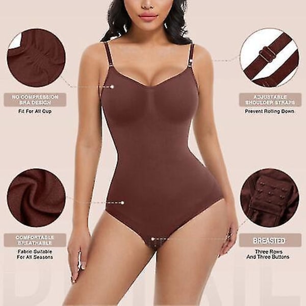 Slank Seamless Helkroppsshaper XL Brun Dam Shapewear