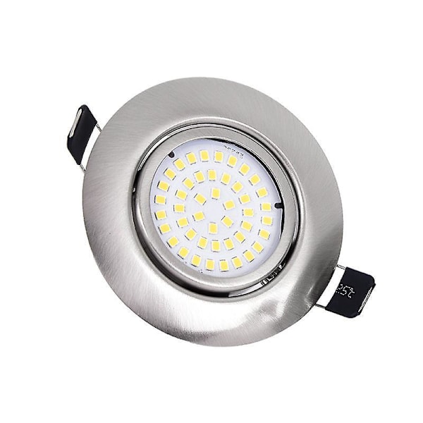 5 st Infällda Spotlights Justerbara Runda 5W Ultraslim Varmvit 3000K Infälld Takbelysning för Badrum, Kök, Vardagsrum, Silver, Diameter