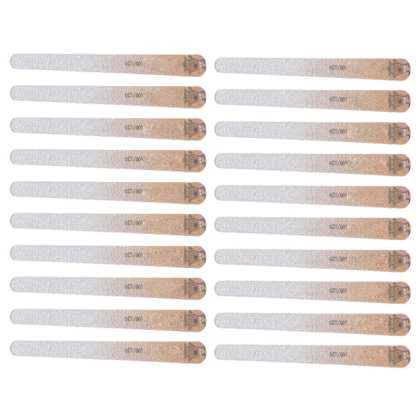 20 stk professionelle neglefiler 100/120 korn dobbeltsidet vaskbart manicureværktøj til hjemmesalonbrug Gul