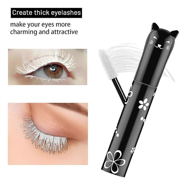 Farverig Mascara, Vandfast Langtidsholdbar Tyk Mascara (Hvid)