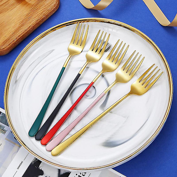 5-delt Sæt af Frugtgafler i Rustfrit Stål til Desserter, Te, Kager - Moderne Design til Fester, Begivenheder, Bryllupper