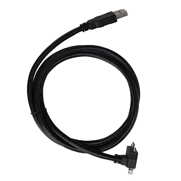 Micro-B uros USB-A 3.0 uros -kaapeli, kulmakytkentäsovitin, 1,2 m, musta