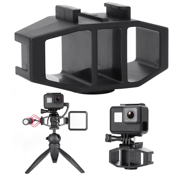 Ulanzi Vlogging Stand Bracket Dobbel Cold Shoe Mount 1/4 tommers stativtråd for GoPro