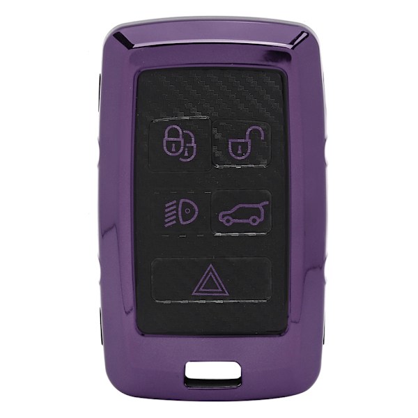 Kolfiber-stil bil smart nyckel fob fodral skydd passform för Land Rover Range RoverLila